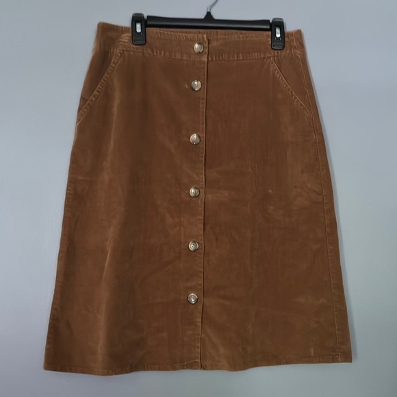 Lands' End Tan Pencil Skirt Knee-Length Casual - Picture 2 of 8